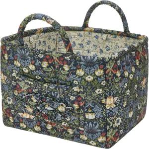 손잡이가 달린 네오나우 퀼트 패브릭 수납 바구니 보호 플로럴 선물 접이식 정리함 홈 데코 피크닉 여행용