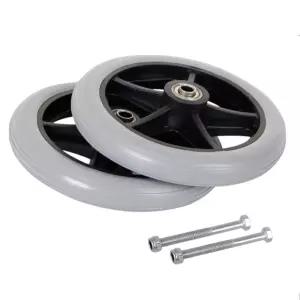 휠체어바퀴 앞바퀴 8인치 세트 통타이어 부품 교체용 휠 솔리드