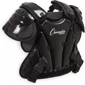 챔피언 스포츠 심판 가슴 보호대 3밀리미터 몰드 플레이트 갑옷 스타일 소프트볼 및 야구 - 블랙