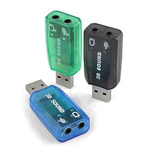 VizGiz 3팩 USB 사운드 카드 어댑터 5.1채널 3D 외장 - 3.5MM 1/8 오디오 잭 스테레오 헤드셋 마이크 헤드폰 이어폰 플러그 앤 플레이 (라즈베리 파이 윈도우