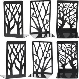 책꽂이에는 금속 북엔드 오피스 스쿨 홈에는 장식 블랙 헤비 듀티 추상 미술 디자인 책장 3쌍 6피스