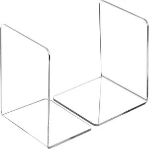 Yulejo 2종 책꽂이용 투명 아크릴 책꽂이 헤비 듀티 L자형 칸막이 파일 학교 도서관 홈 영화 CDS 스토퍼