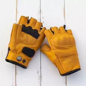보호 핑거리스 옐로우 가죽반장갑 바이크 미끄럼