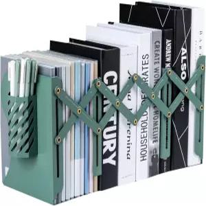 Hmseng 책 끝 선반용 조절 가능한 책꽂이 사무실 종이용 책상 잡지 파일 정리함 최대 19인치까지 확장