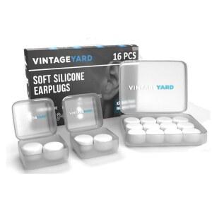 [미국배송] 수면용 빈티지 야드 이어플러그 수영용 - 부드러운 소음 제거 실리콘 젤 왁스 32DB의 방음 수준으로 귀 보호 (흰색 16개들이(1팩))