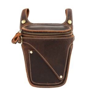 허리 파우치 오토바이 빈티지 사이드 바이크 가방 소가죽 벨트 할리 라이더 장착용