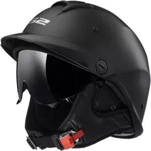 LS2 헬멧 반란 오토바이 하프 (매트 블랙 - X-소형)