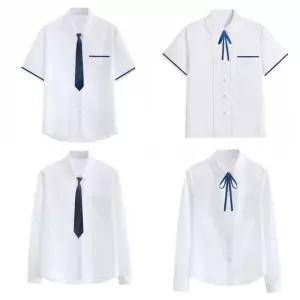 화이트 캠퍼스 반팔or긴팔 교복셔츠 타이 세트 교복