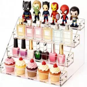 아크릴 디스플레이 스탠드 12인치 4단 투명 선반 향수 정리대 메이크업 컵케이크 홀더 디저트 피규어