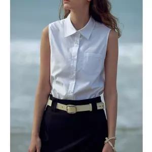 여친 면 오피스룩 봄 블라우스 이른 러블리 민소매 나시 슬림핏 상의 DUCHI1