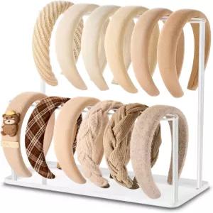 픽피프 헤드밴드 홀더 정리함 금속 2단 트레이 포함 헤어 액세서리 디스플레이 스탠드 수납 지갑 참스 키