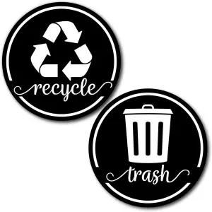강력한 쓰레기 및 재활용 자석 쓰레기통용 3.5인치 주방 스티커 자기 4장 미국산 검은색 2개