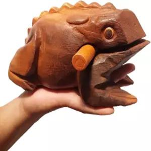 코진스트 초대형 9인치 우드 프로그 기로 라즈 타악기 톤 블록 나무 행운 개구리 동물 모양 피규어