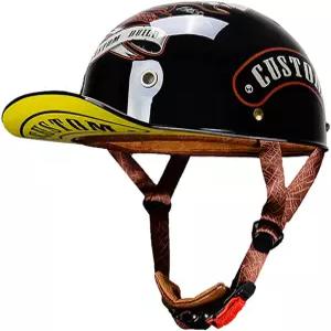 야구 오토바이 헬멧 DOT 승인 퀵 릴리스 버클이 있는 하프 유니버설 모자 자전거 크루저 스쿠터
