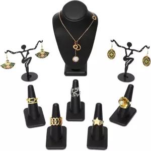 MOOCA 주얼리 디스플레이 세트 목걸이 흉상 귀걸이 정리함 쇼케이스 및 매장용 링 홀더 스탠드 프리미엄