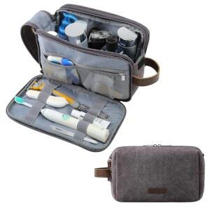 남성용 가방 스마트 세면도구 가방, 캔버스 여행용 정리함 도프 키트 방수 면도 액세서리, 회색-중형