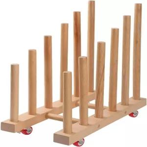 BROTOSPAC 브레이크 캐스터 휠 아트워크 보관 랙 아트 건조 캔버스 드로잉 보드/프린트용 목재 스탠드