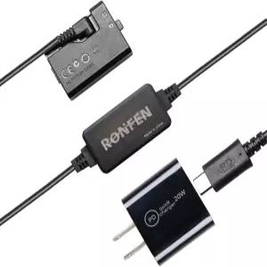 카메라용 RONFEN DR-E10 DC 커플러 LP-E10 더미 배터리 USB-C 케이블 PD 어댑터 키트 ACK-E10 AC 전원 교체