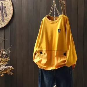 여친 봄 투 셔츠 맨맨 프린트 포켓 티 뉴 오버핏 레터링 긴팔 와펜 러블리 루즈핏 다올1