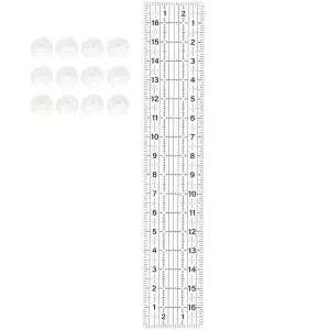 자신감 있는 절단을 위한 클리어 3 x 17 인치 재봉 자 세트. 읽기 쉬운 치수 로터리 커터 안전 완벽한 및