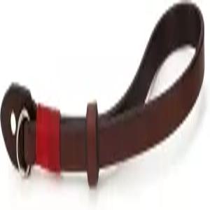 레드 액센트 다크 브라운 수제 정품 가죽이 포함된 소가죽 카메라 손목 스트랩