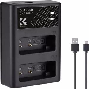 K F 컨셉 LP-E17 배터리 충전기 캐논 R100 R50 R8 RP 카메라와 호환되는 듀얼 슬롯 USB-C LPE17