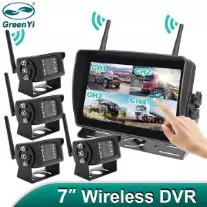 호환  7인치 AHD 디지털 무선 터치스크린 DVR 녹화 IR 야간 투시 후방 카메라 4채널 WiFi 모니터 트럭트레