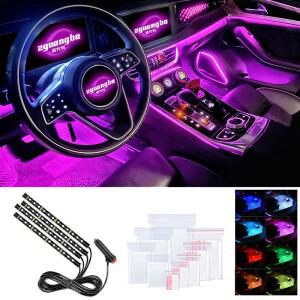22cm 자동차 네온 불빛 발 조명 LED 인테리어 장식 백라이트 담배 라이터 USB 분위기 램프 차량 액세서리
