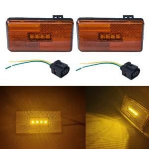 SCANIA 5 6 시리즈 P R 택시 G T S 시리즈 OEM용 2Pcs 24v 앰버 4 LED 사이드 마커 라이트 램프 2052119