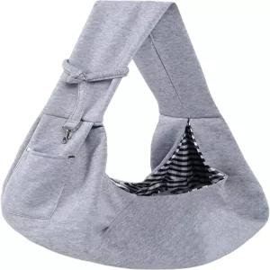 반려견 캐리어 슬링 - 보관 포켓이 있는 리버서블 강아지 지갑 소형견과 고양이를 위한 핸즈프리 여행용