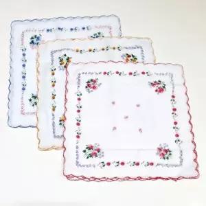 [보리별] 꽃무늬 손수건 12장 1세트 대용량 거즈 땀 흡수 등산 다용도 여성 예쁜 소지품 단체선물