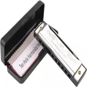 슨 하모니카 디아토닉 키 오브 C 스탠다드 10홀 20톤 케이스 초보자용 미니 선물 실버 1팩