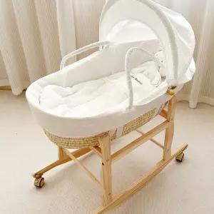 라탄 아기 침대 신생아 흔들 저상형 바구니 베이비