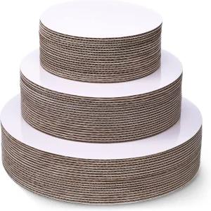 60팩 원형 케이크 보드 판지 베이스 그리스 방지 피자 6인치 8인치 10인치 베이킹용 일회용