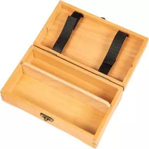 자물쇠 걸쇠가 달린 DJAR 아티스트 용품 상자 용품용 작은 나무 아트 도구 브러시 연필 지우개 보관 정리함