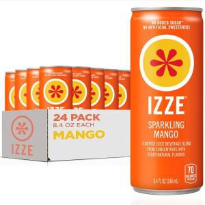 IZZE 스파클링 워터 주스 블렌드, 망고, 설탕 첨가 없음, 8.4 FL OZ, 24