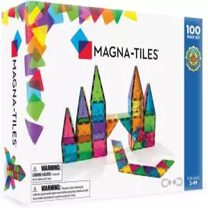 MAGNA-TILES 클래식 100피스 마그네틱 건설 세트 오리지널 빌딩 브랜드