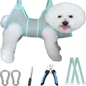 키매트 개 그루밍 해먹 하네스 작은 슬링 손톱 다듬기용 회색 걸이 손톱깎이 행거 구속 홀더