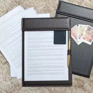 A4 다용도 자석클립 오픈형 고급가죽 서류판 결재 서류 고급 판 보드 자석