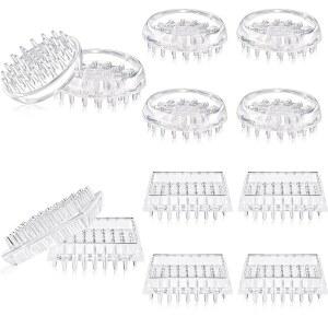 퀴케이 12피스 카펫 프로텍터 스파이크 플라스틱 캐스터 컵 원형 및 정사각형 편안한 터치 소파, 테이블, 의자 사무실 책장 기타용 가구