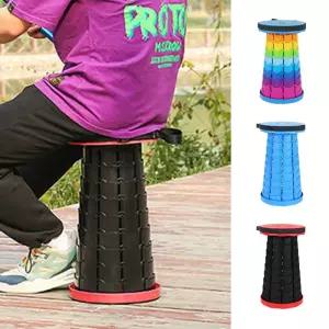 휴대용 간이 의자 높이조절 자바라 낚시 캠핑 스툴 캠핑의자 화장대의자 카페의자 스툴의자 낚시의자