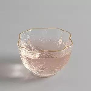 골드테두리 꽃잎모양 유리찻잔 다기잔 60ml 72005A 다기 찻잔 녹차잔 다도잔 다도구