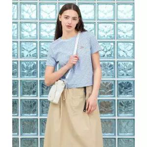 LEE 우먼 베이직 스트라이프 티셔츠 라이트블루 456879