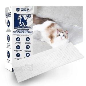 애완동물용 팬서 갑옷 스크래치 방지 카펫 보호대, 플라스틱 러그 러너 및 커버, 12.2 x 43 인치, 출입구용 고양이 방지대, 문 매트