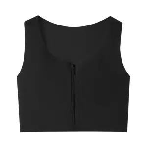 트루리즈 플랫 브라 런닝 앞지퍼 미니마이저 블랙 3XL 편한브라 브라탑 런닝브라 지퍼 오픈형 얇은밴드