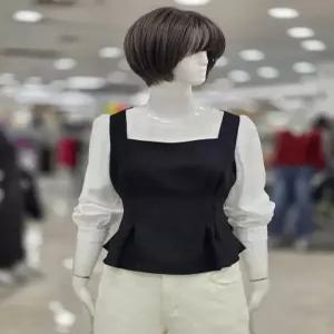 ab.f.z 세이브존09 스퀘어넥 배색 블라우스 afhz4b42j