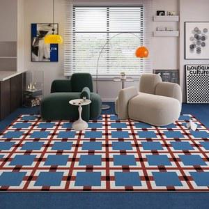 VIKAMA 플란넬 깔개 빈티지 격자 무늬 거실 매트 소파 침실 대형 얼룩 방지 미끄럼 빨 홈 장식