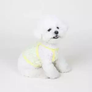 플라워 시스루 크롭나시 옐로우 S