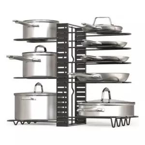 냄비 부자재 주방 정리 주방헹 거레일 싱크 선반 8단양면 수납 후라이팬 뚜껑 정리대