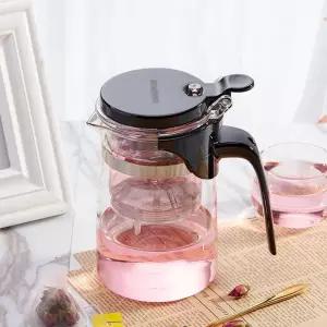 라이트킹 원터치티포트 내열유리500ml 티메이커 전통차주전자 내열유리주전자 유리주전자 유리티포트